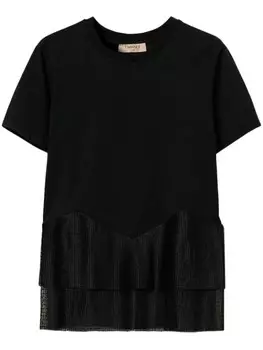 Футболка из тюля TWINSET, черный