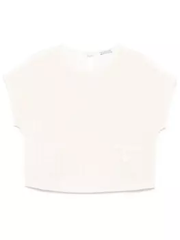 Футболка из твида Moncler, нейтральный