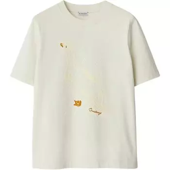 Футболка из утиного хлопка Burberry, Chalk White