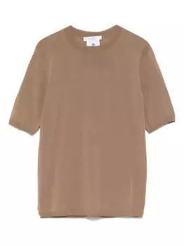 Футболка из вирджинской шерсти MAX MARA, коричневый