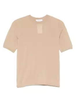 Футболка из вирджинской шерсти MAX MARA, нейтральный
