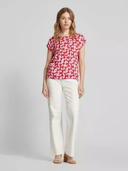 Футболка из вискозной смеси с вырезом-замочной скважиной More & More, красный