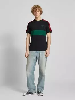 Футболка из вискозы с пришитой этикеткой adidas Originals, черный