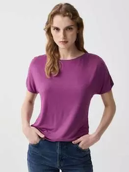 Футболка из вискозы стрейч со сборками Ovs, цвет royal purple