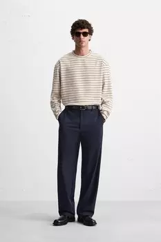 Футболка из жаккардовой полоски ZARA, экрю