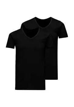Футболка Jacbasic 2 шт. хлопок Jack & Jones, черный