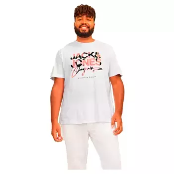 Футболка Jack & Jones 12261579 Aruba Branding Plus Size, белый