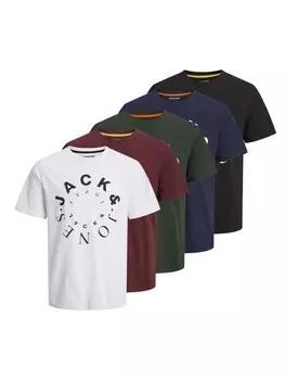 Футболка Jack & Jones 5er Pack, цвет wei/blau/schwarz/rot/grn
