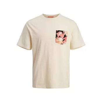 Футболка Jack & Jones Aruba Abstract Aop Pocket, бежевый