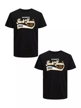Футболка Jack & Jones bergre JJELOGO, цвет schwarz-beige
