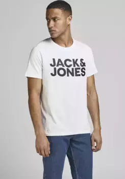 Футболка Jack & Jones "CORP LOGO TEE" с логотипом, белый