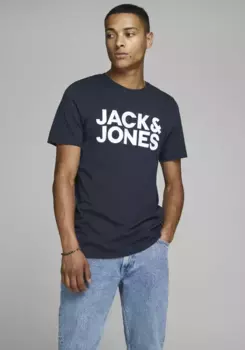 Футболка Jack & Jones "CORP LOGO TEE" с логотипом, цвет морской волны