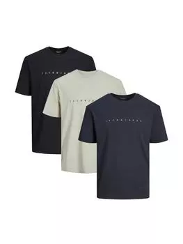Футболка Jack & Jones, цвет beige/schwarz/dunkelblau