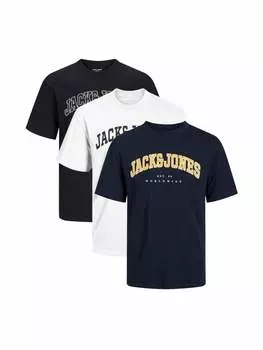 Футболка Jack & Jones, цвет schwarz/dunkelblau/wei