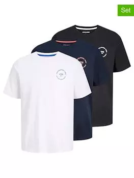 Футболка Jack & Jones, цвет wei/dunkelblau/schwarz