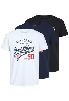Футболка Jack & Jones 'ETHAN CREW NECK' 3er Pack, разноцветный