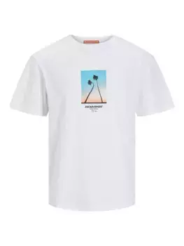 Футболка Jack & Jones "ФУТБОЛКА JORARUBA SMALL PHOTO SS С КРУГЛЫМ ВЫРЕЗОМ", белый