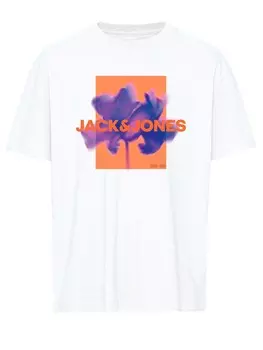 Футболка Jack & Jones JCOFLORALS TEE SS CREW NECK FST, белый
