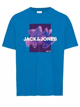 Футболка Jack & Jones JCOFLORALS TEE SS CREW NECK FST, синий