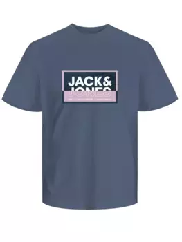 Футболка Jack & Jones "JCOLOGAN SUMMER PRINT TEE CREW NECK FST", цвет Flint Stone