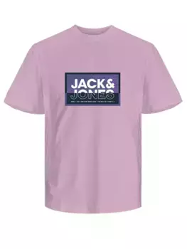 Футболка Jack & Jones "JCOLOGAN SUMMER PRINT TEE CREW NECK FST", цвет Winsome Orchid