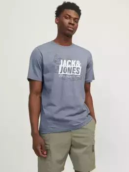 Футболка Jack & Jones "JCOMAP SUMMER LOGO TEE SS CREW NECK SN", цвет Flint Stone
