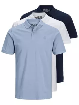 Футболка JACK & JONES JJBasic, цвет Navy/Light blue/White