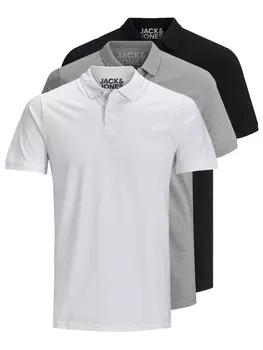 Футболка JACK & JONES JJBasic, серый/черный/белый