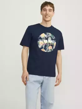 Футболка Jack & Jones "JJCHILL SHAPE TEE SS CREW NECK", синий