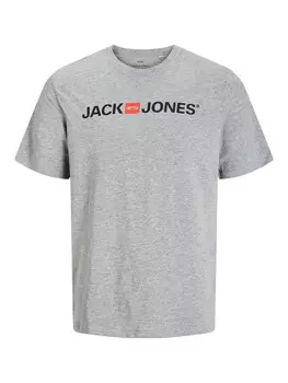 Футболка Jack & Jones JJECOPR OLD LOGO, серый