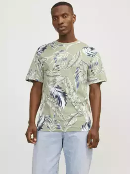 Футболка Jack & Jones "JJEJEFF AOP TEE SS SN", зеленый