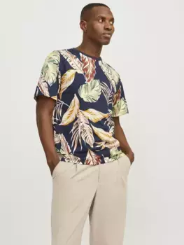 Футболка Jack & Jones "JJEJEFF AOP TEE SS SN", синий