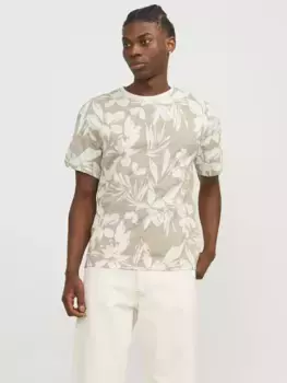 Футболка Jack & Jones "JJEJEFF AOP TEE SS SN", цвет Crockery
