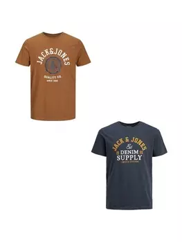 Футболка Jack & Jones JJELOGO, цвет dunkelblau-braun