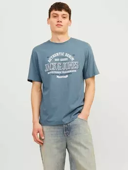 Футболка Jack & Jones JJELOGO TEE SS O-NECK 2 COL AW24 SN, синий