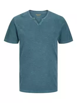 Футболка Jack & Jones "JJESPLIT NECK TEE SS NOOS", бирюзовый