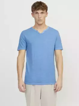 Футболка Jack & Jones "JJESPLIT NECK TEE SS NOOS", цвет Pacific Coast