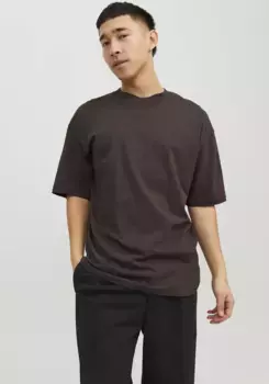 Футболка Jack & Jones "JJETIMO TEE SS NOOS", цвет Seal Brown