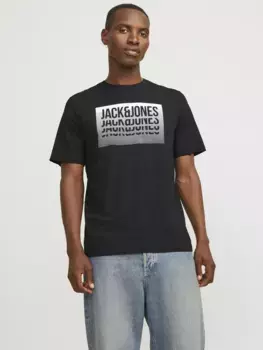 Футболка Jack & Jones "JJFLINT TEE SS CREW NECK", черный