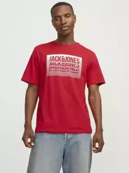 Футболка Jack & Jones "JJFLINT TEE SS CREW NECK", красный