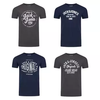 Футболка Jack & Jones JJLINO 4er Pack, разноцветный