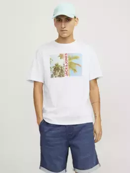 Футболка Jack & Jones "JJNAVIN TEE SS CREW NECK", белый