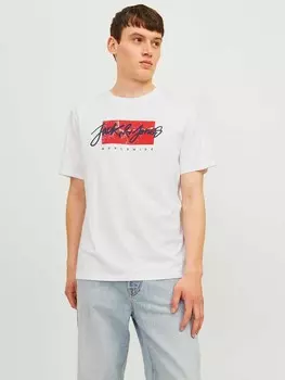Футболка Jack & Jones JJTILEY TEE SS CREW NECK LN, белый