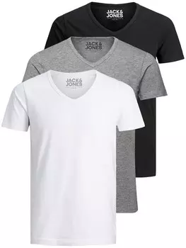 Футболка JACK & JONES JJV-Neck, пятнистый серый/черный/белый