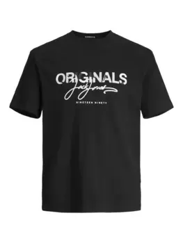 Футболка Jack & Jones "JORARUBA AOPBRANDING TEE SS CREW NECK LN", черный