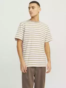 Футболка Jack & Jones "JORTAMPA STRIPE TEE SS CREW NECK", цвет Fields Of Rye