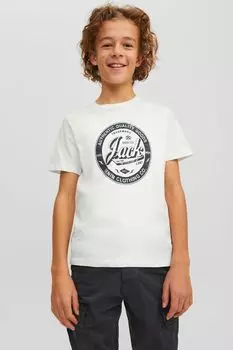 Футболка Jack & Jones Junior с большим логотипом Jack & Jones, белый