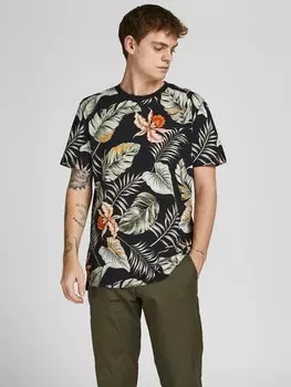 Футболка Jack & Jones JWHBLATROPIC AOP, черный