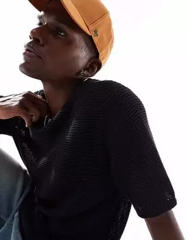 Футболка Jack & Jones крючком черного цвета