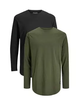 Футболка Jack & Jones Langarmshirt Jjenoa, цвет Forest night/schwarz
